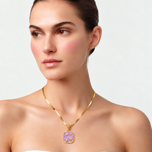 Lavender Ocean Dreams Pendant Necklace