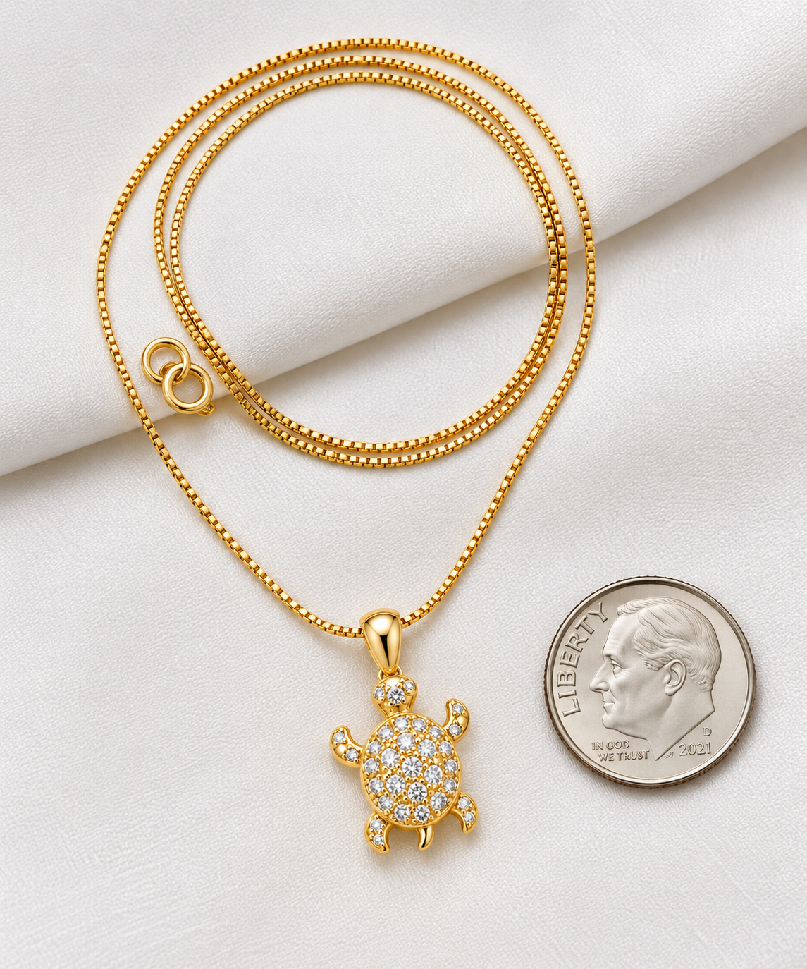 Diamond Turtle Necklace
