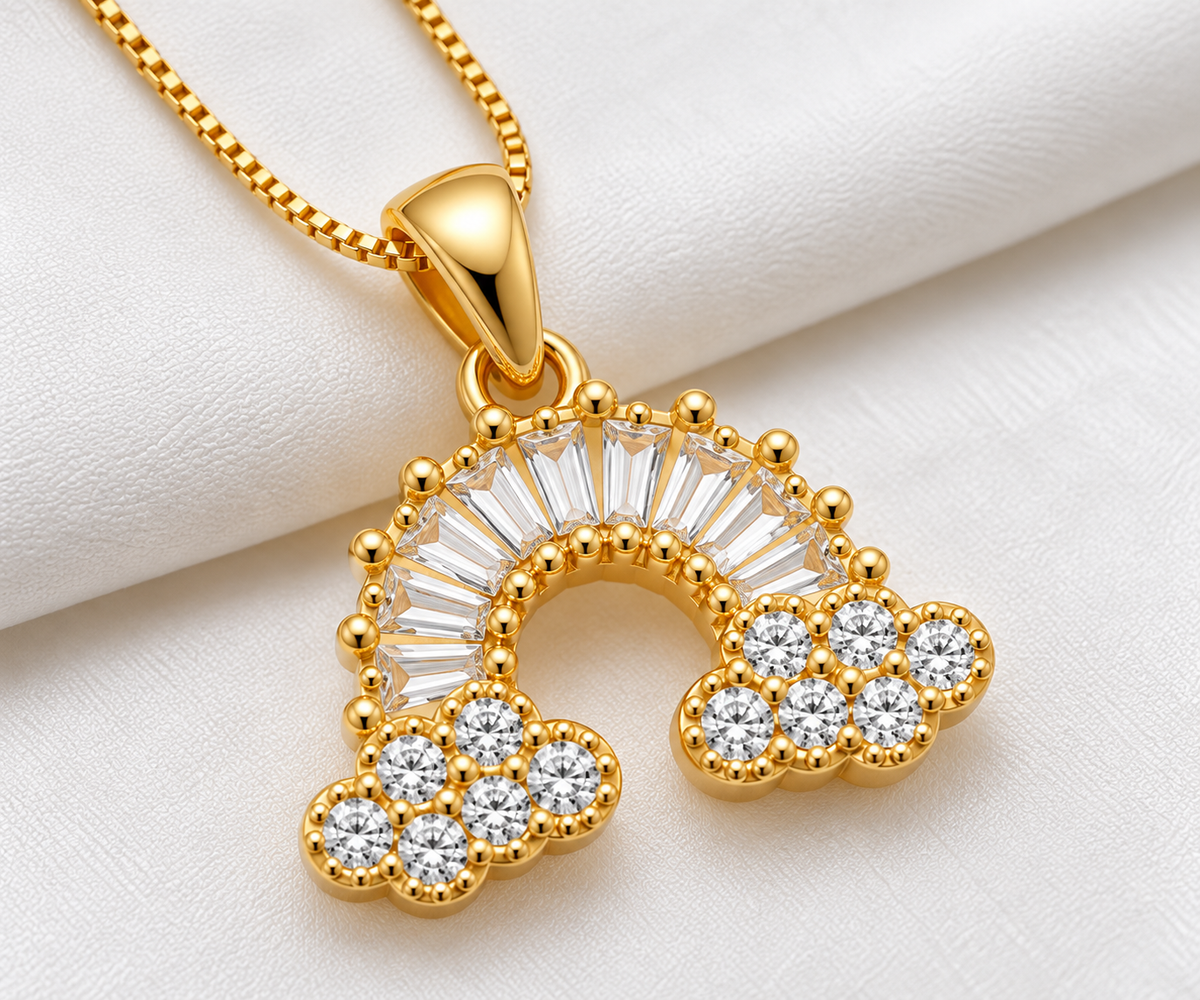 Crystal Rainbow & Cloud Necklace