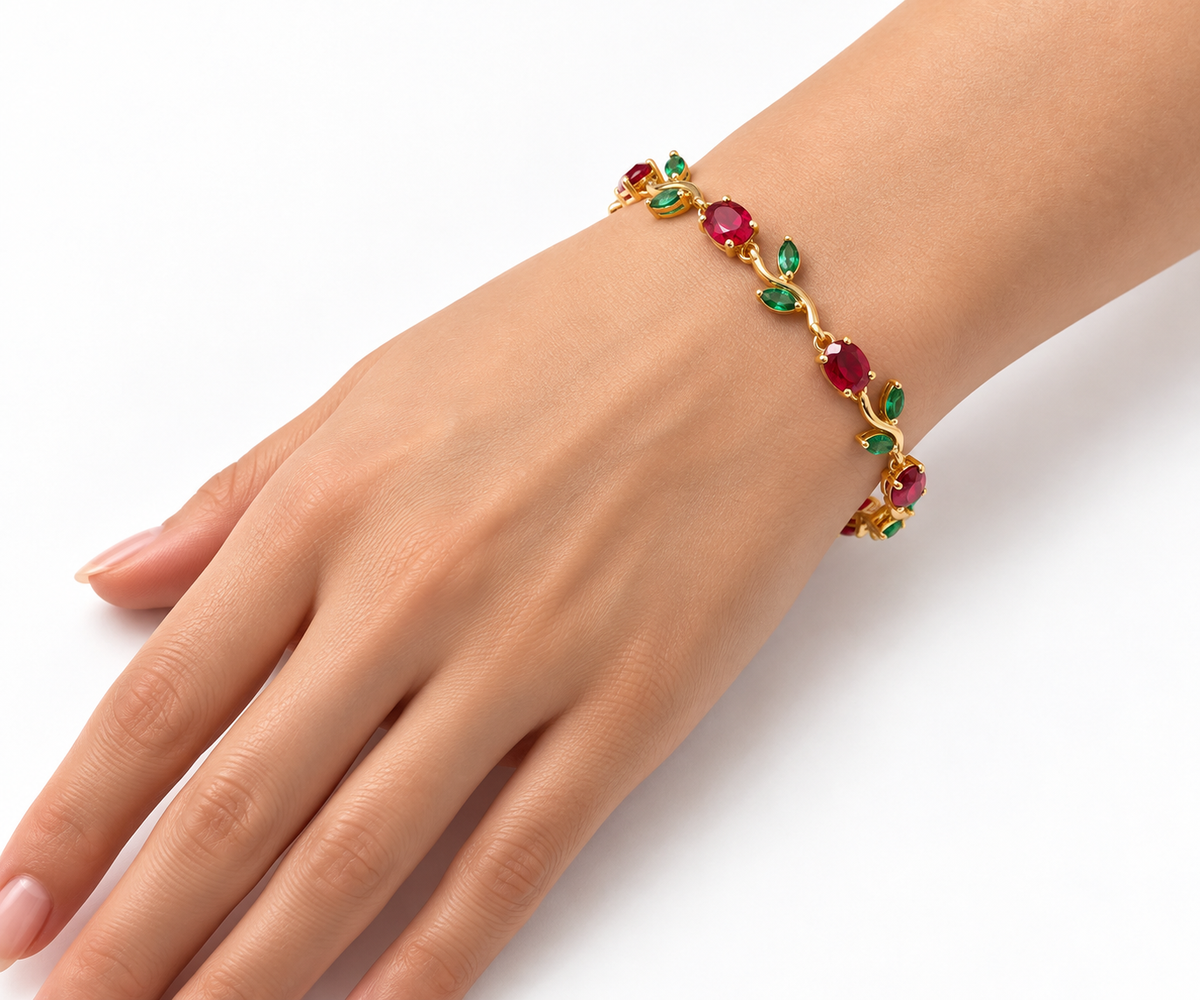 Ruby Flora Vine Bracelet