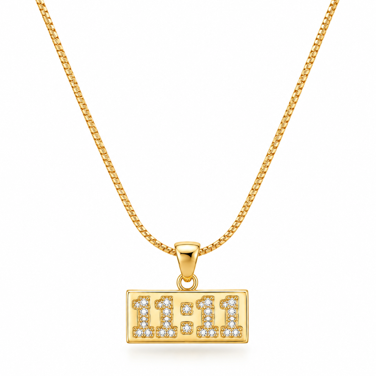 11:11 Pavé Diamond Bar Necklace