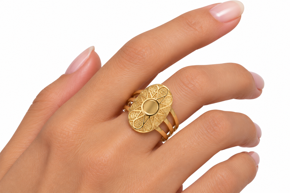 Sunburst Oval Ring