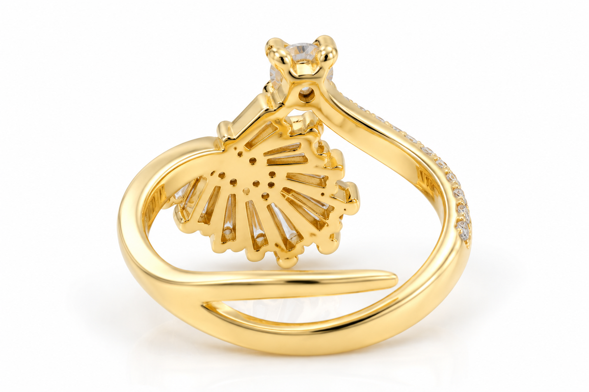 Tapered Fan Accent Ring