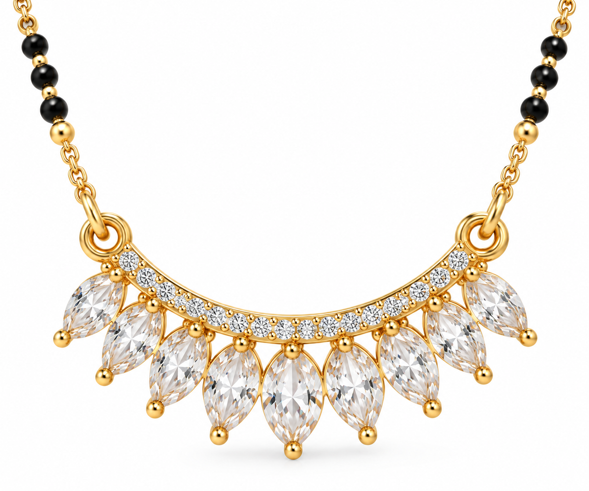 Marquise Crystal Gold Mangalsutra