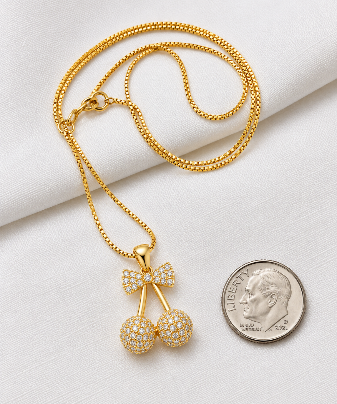 Cherry & Bow Necklace
