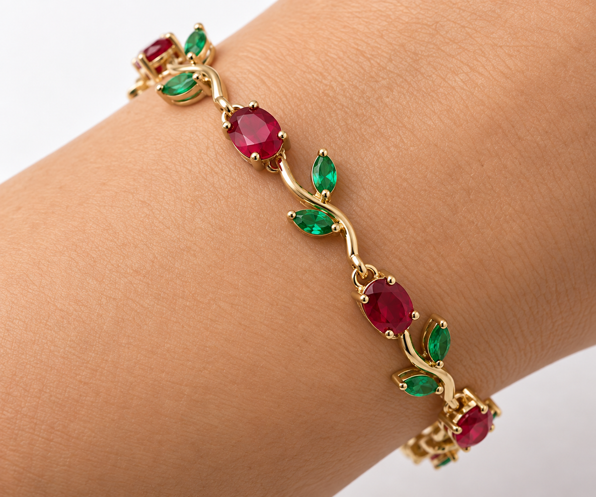 Ruby Flora Vine Bracelet