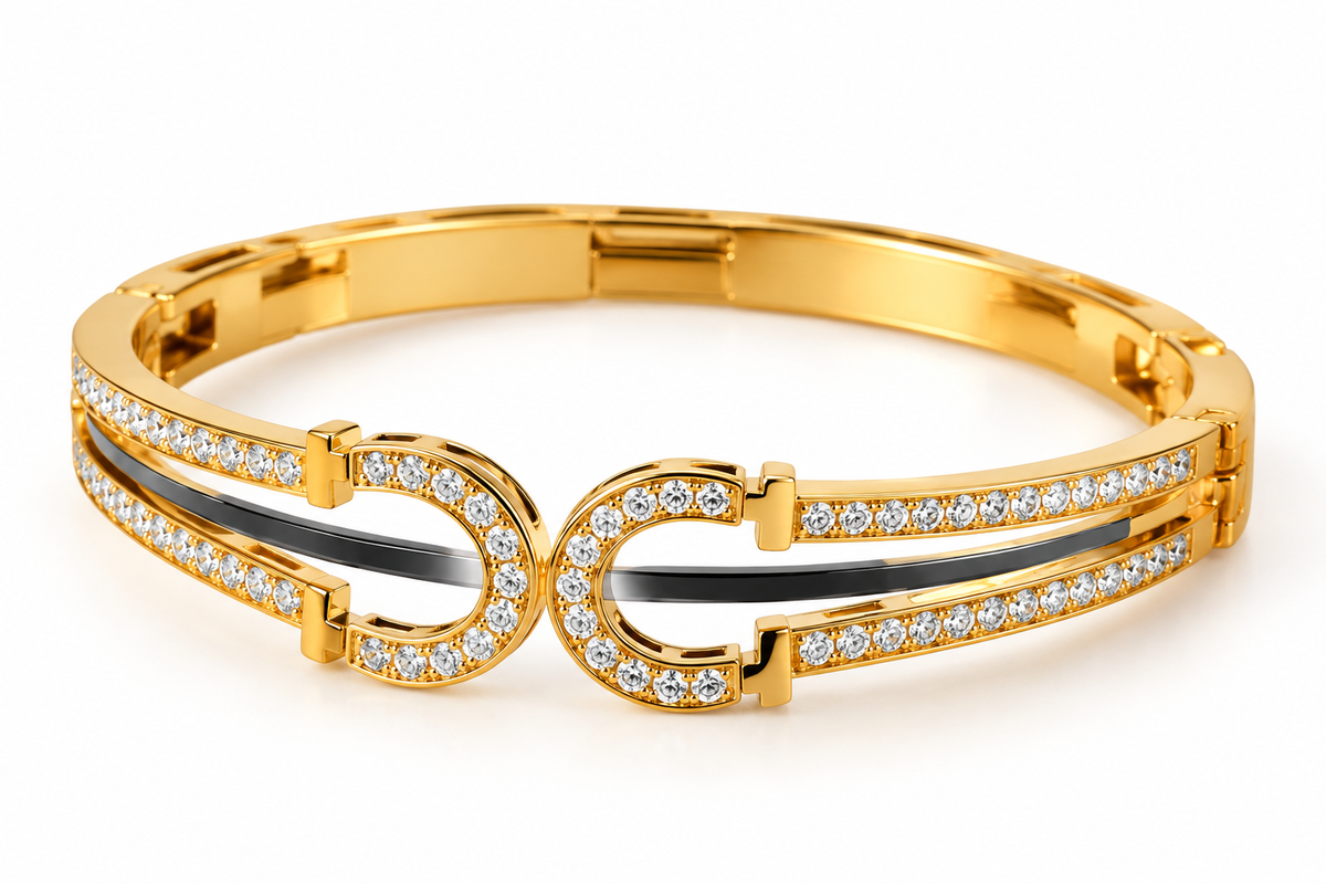 Horseshoe Buckle Pavé Anti-Tarnish Kada