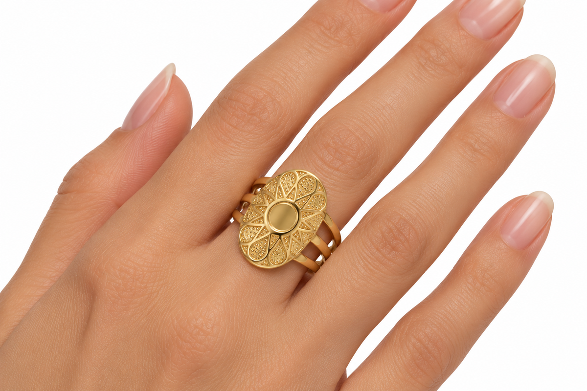 Sunburst Oval Ring