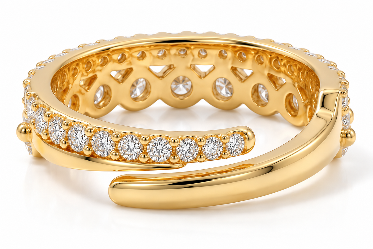 Dual-Band Pavé Bypass Ring