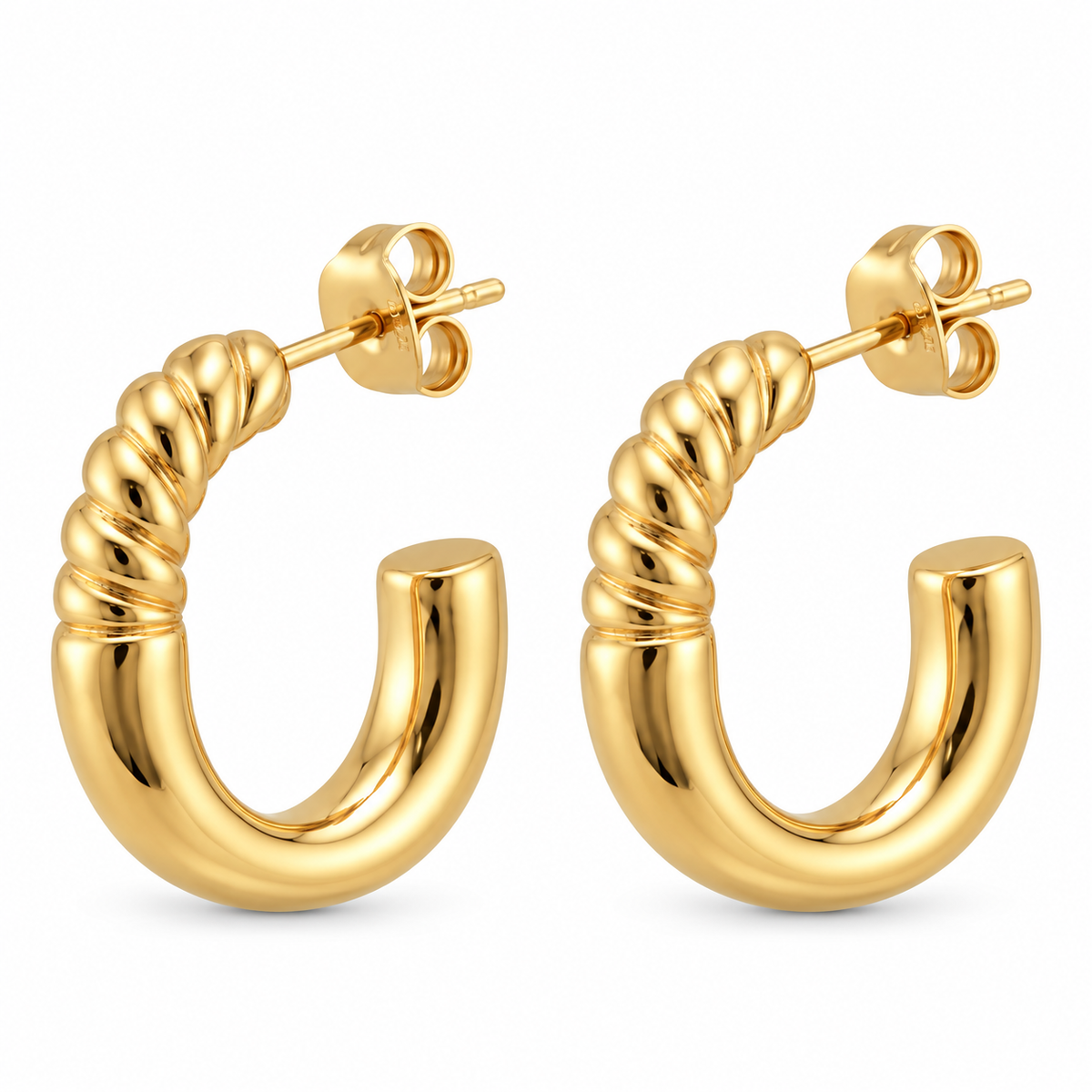 Half-Twist Gold Hoops