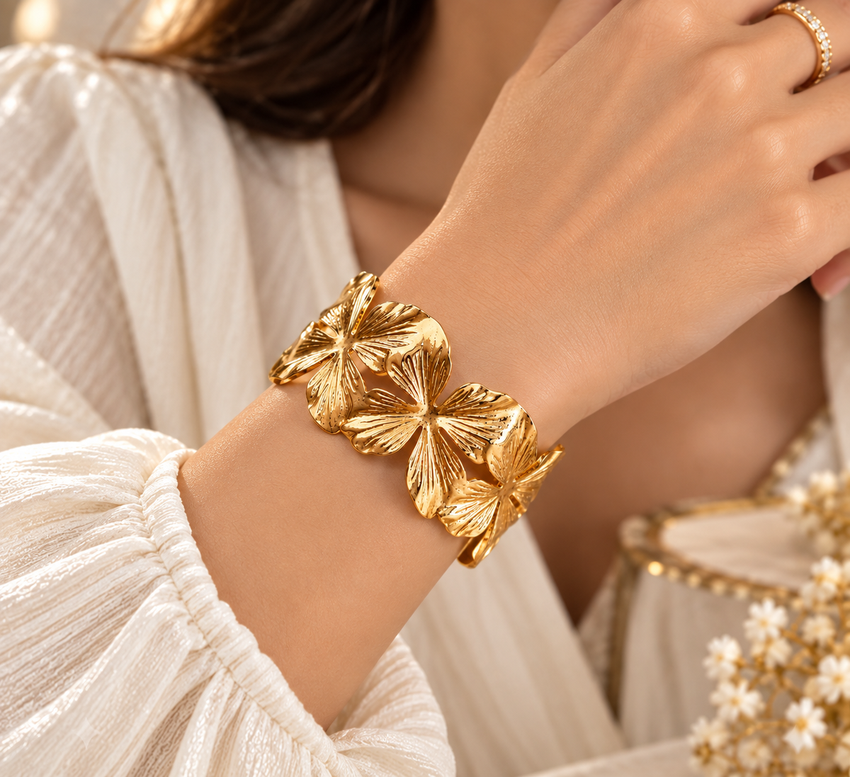 Gilded Flora Link Cuff