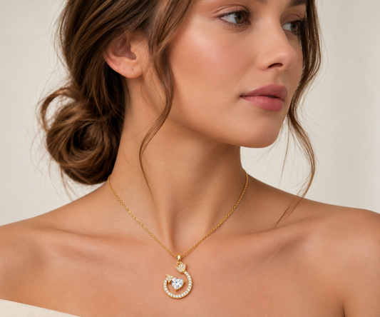 Cupid’s Arrow & Heart Crystal Dainty Necklace