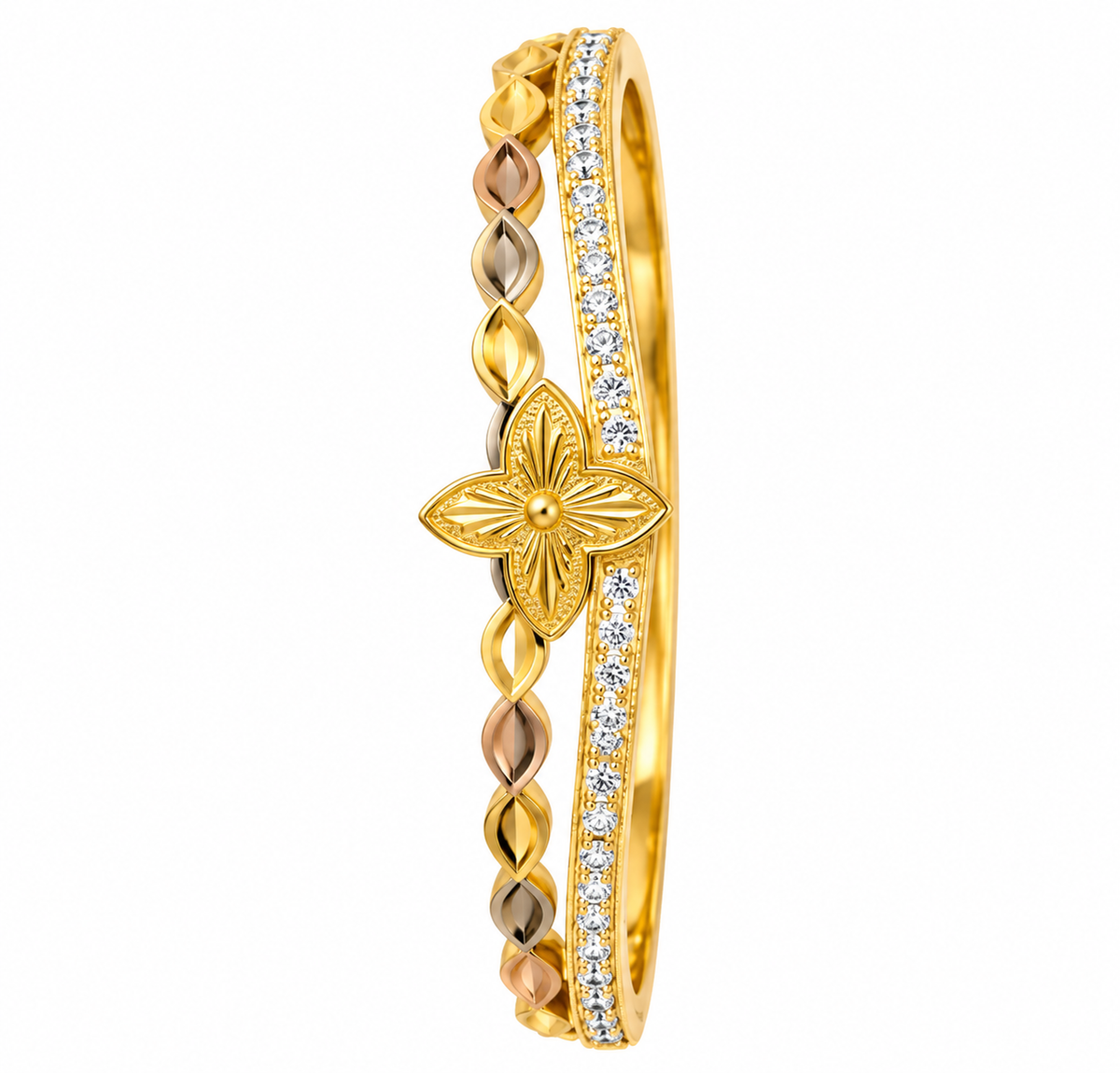 Floral Blossom Pavé Anti-Tarnish Kada