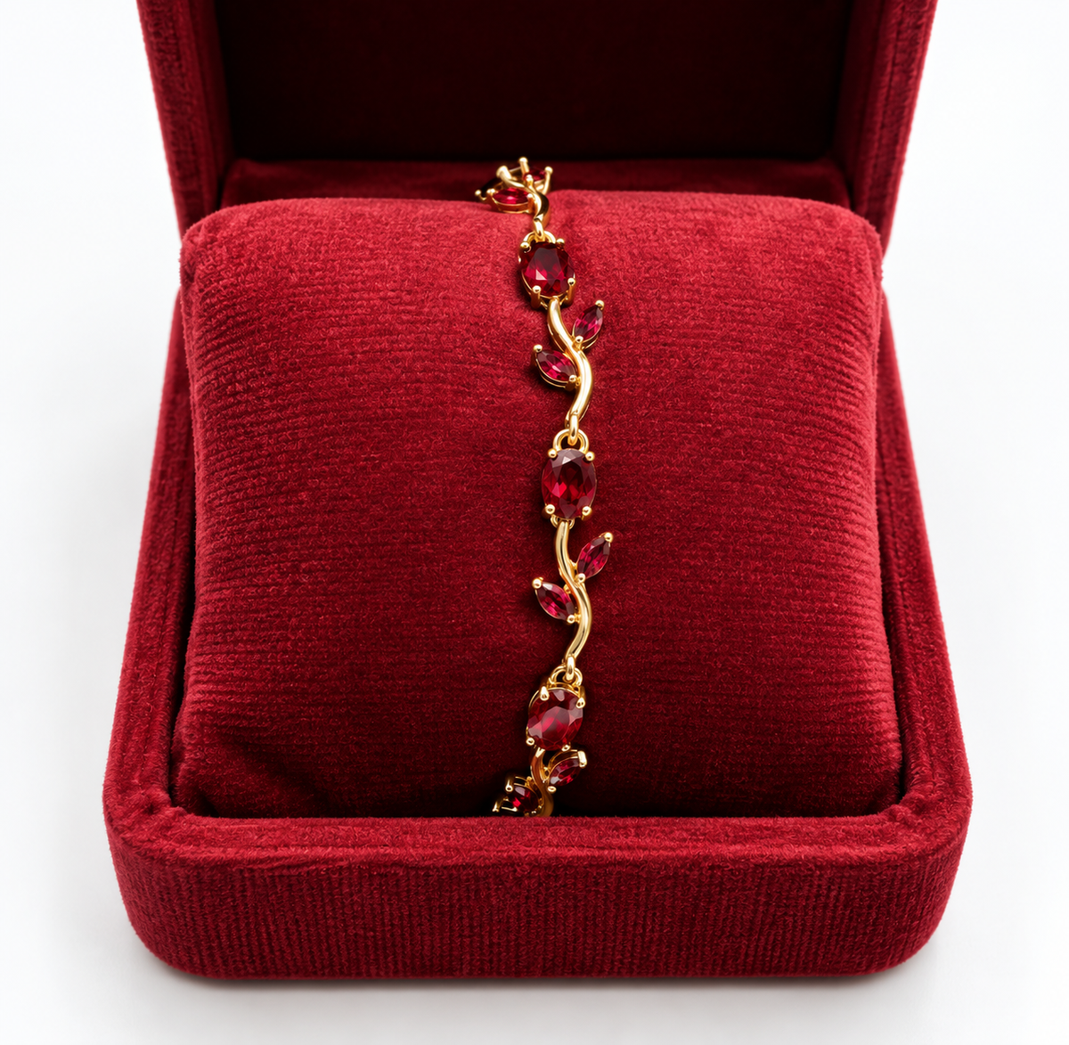 Crimson Blossom Vine Bracelet