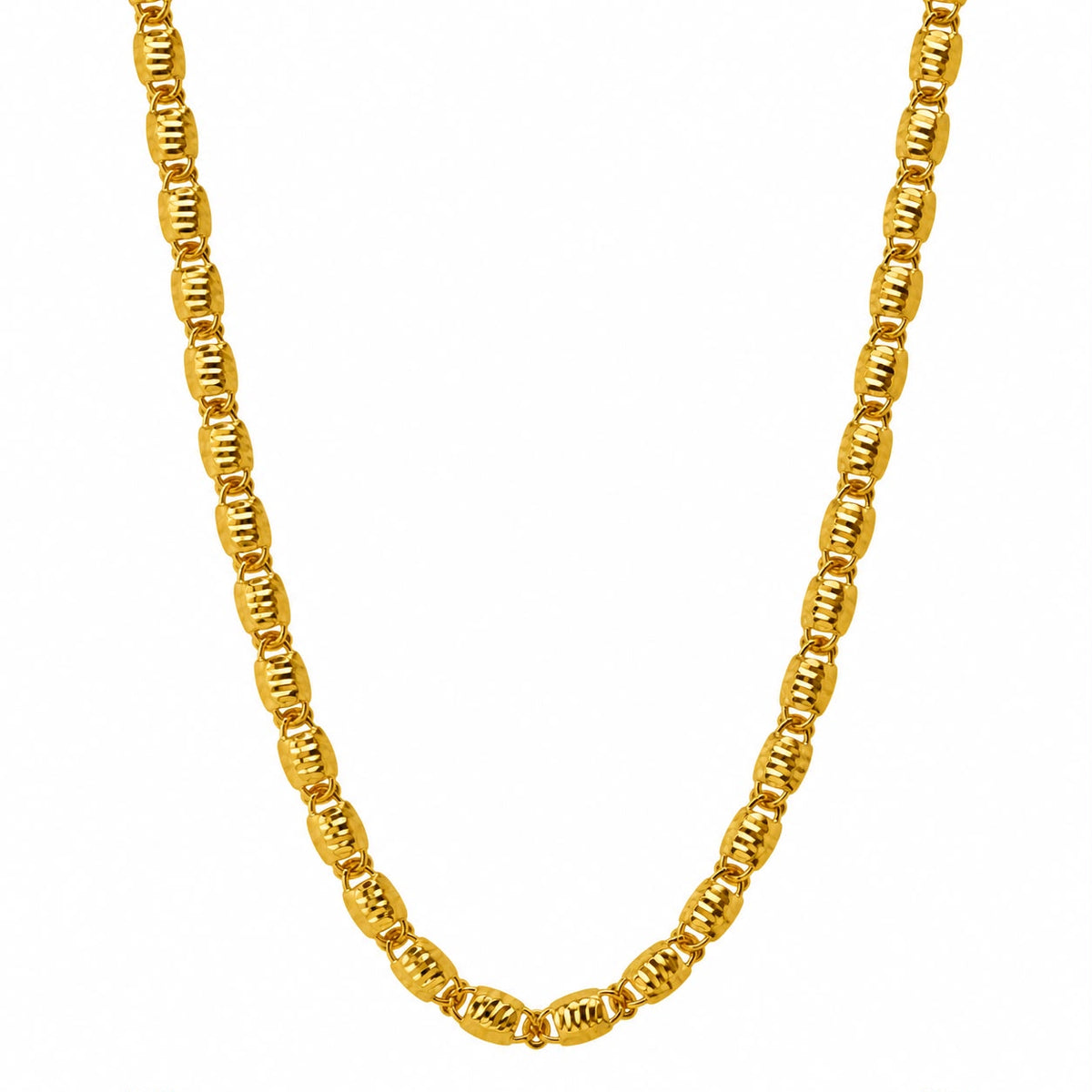Men’s Gold Ribbed Link Chain