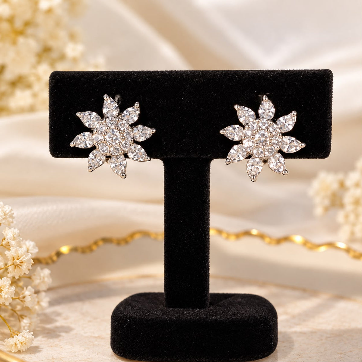 Floral Crystal Everyday Studs
