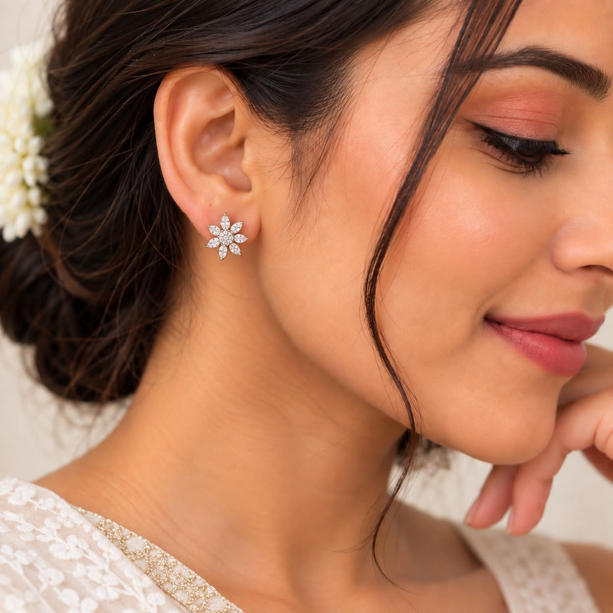 Floral Crystal Everyday Studs