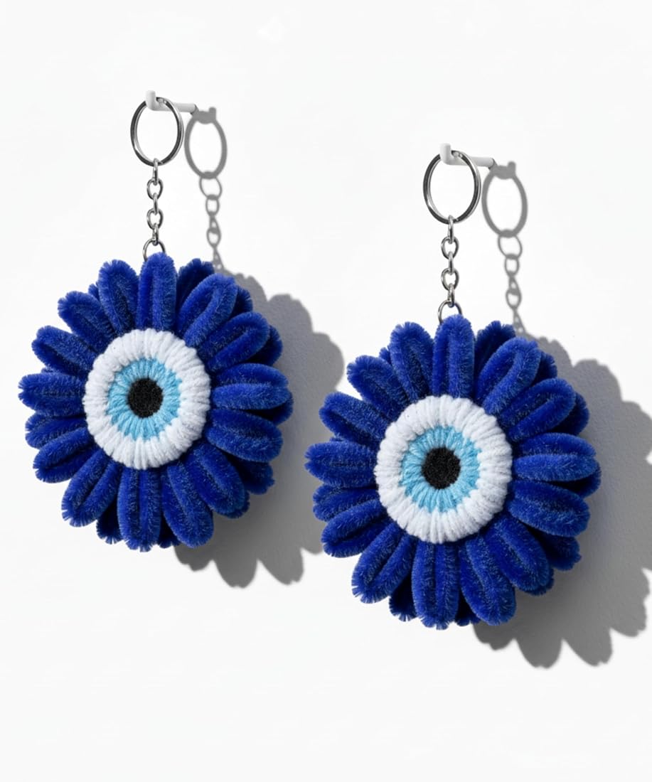Evil Eye Pipe Cleaner Keychain