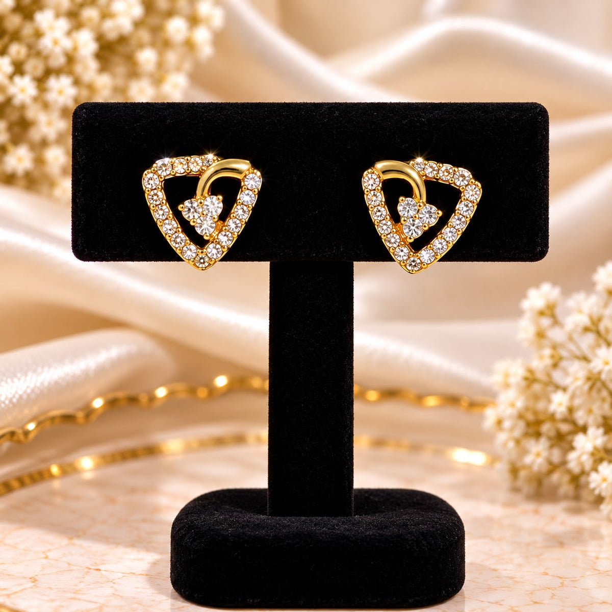 Crystal Heart Everyday Studs