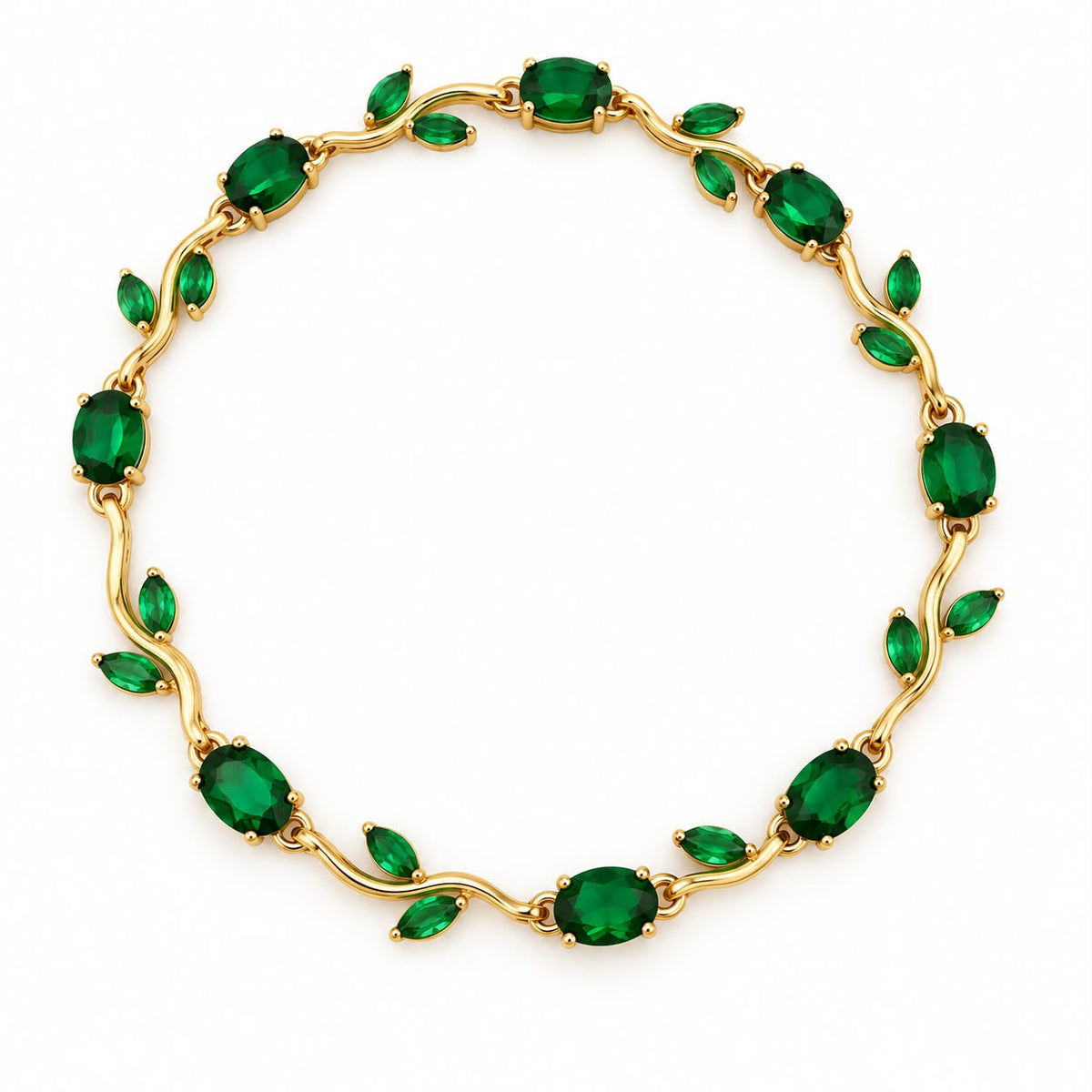 Emerald Leaf Vine Bracelet