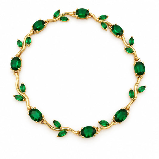 Emerald Leaf Vine Bracelet