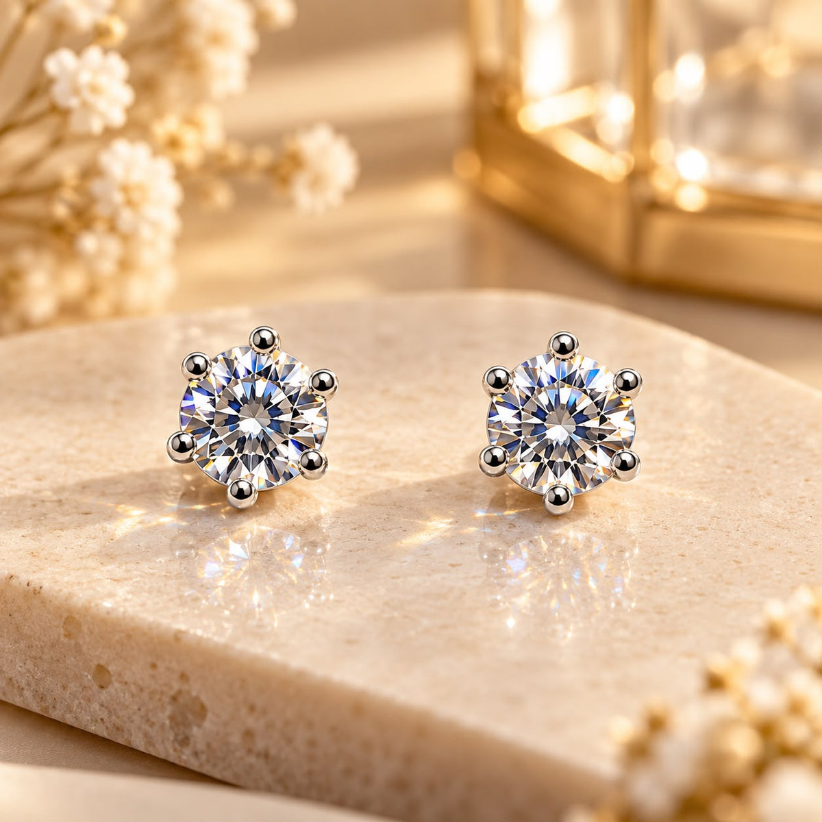 Classic Solitaire Ear Studs