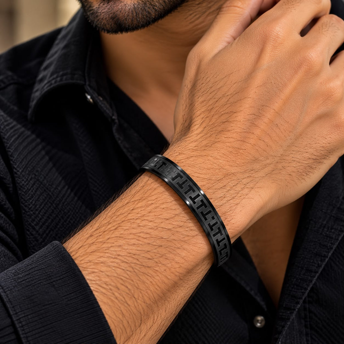Black Greek Edge Men’s Kada