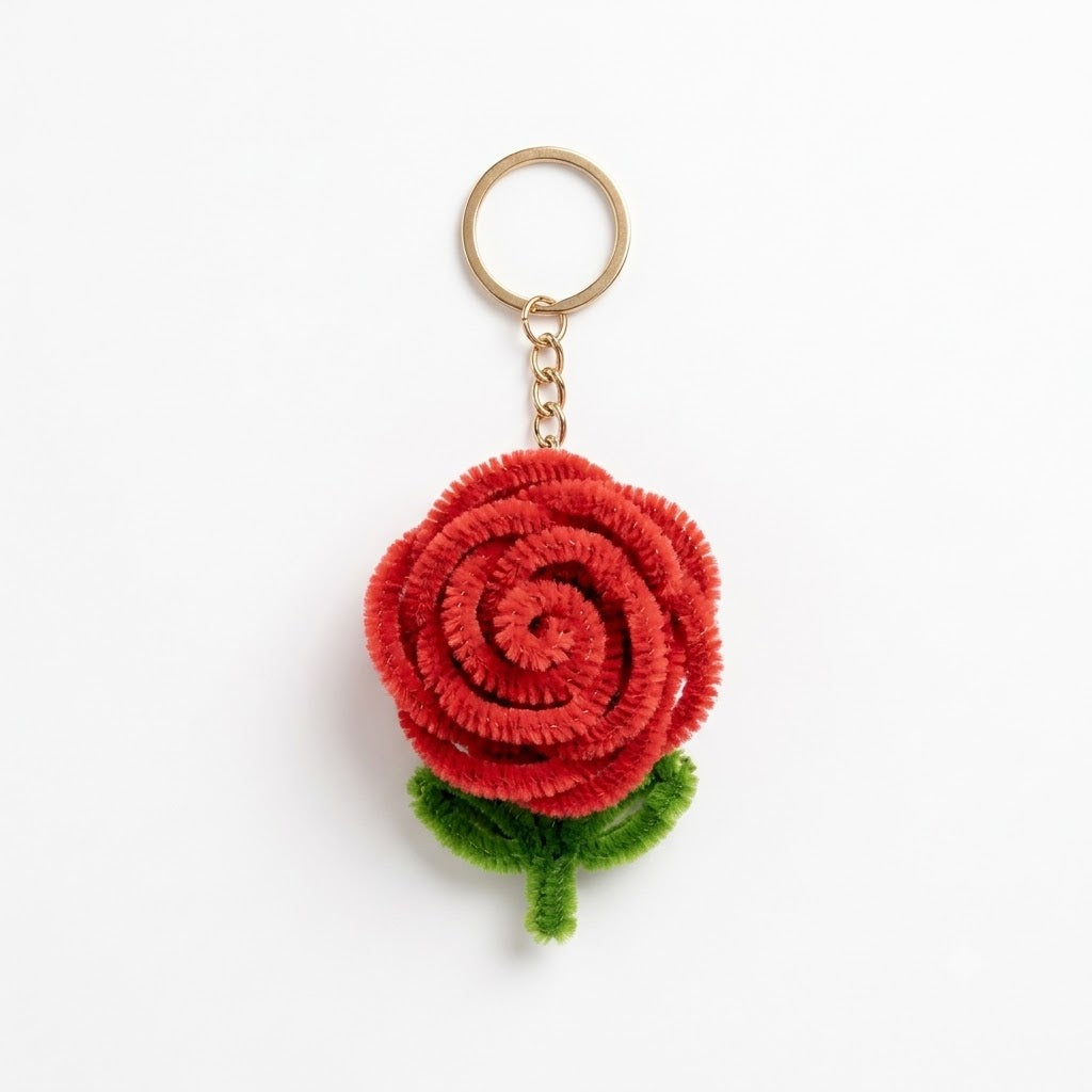 Rose Love Flower Keychain