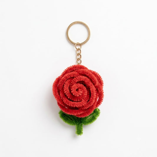 Rose Love Flower Keychain