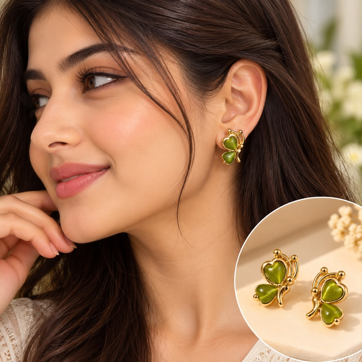 Butterfly Cat-Eye Ear Studs