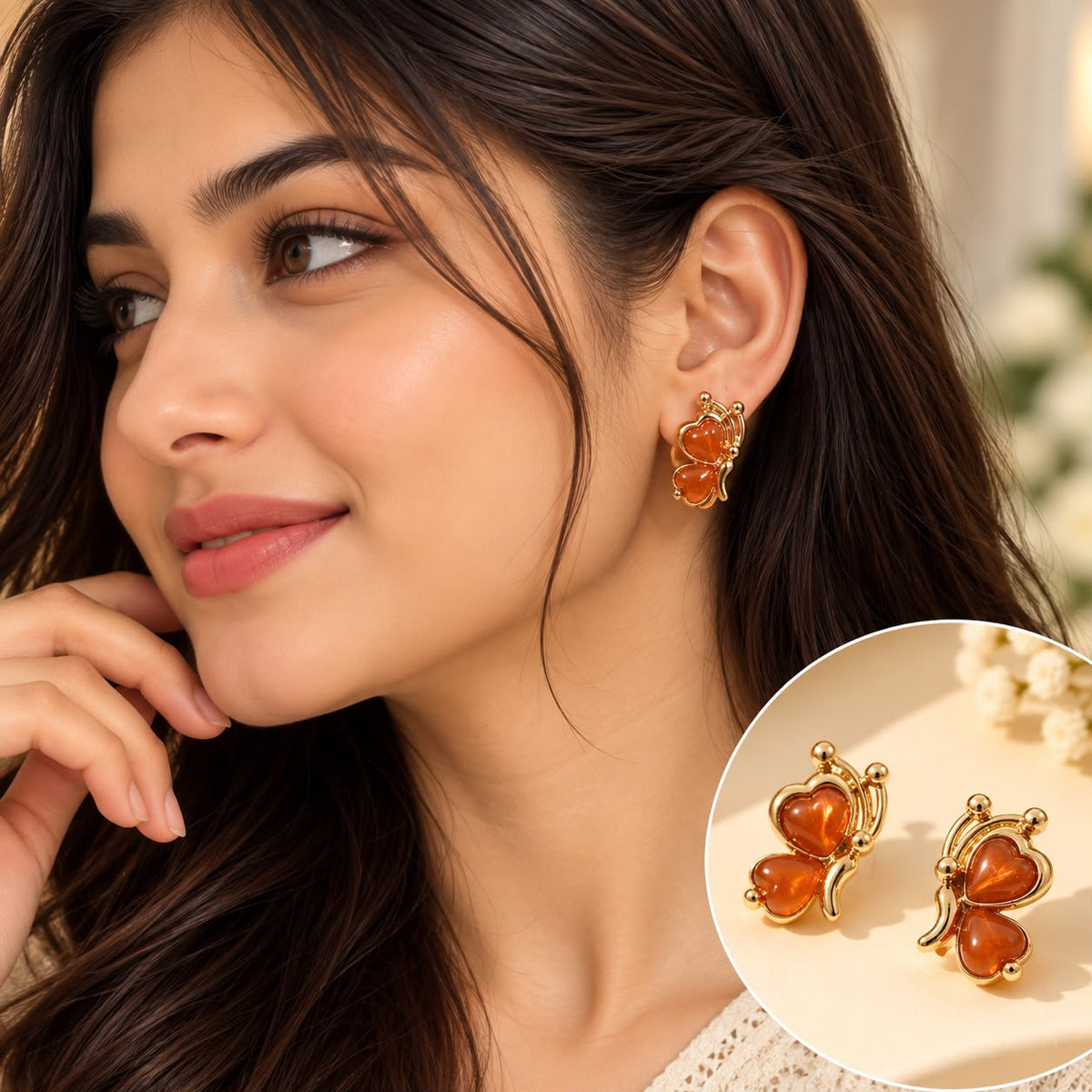 Butterfly Cat-Eye Ear Studs