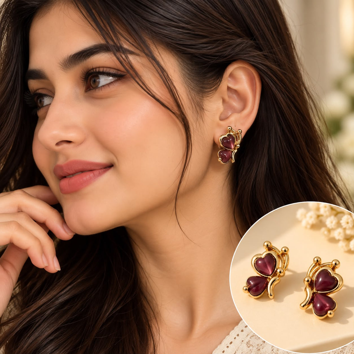 Butterfly Cat-Eye Ear Studs